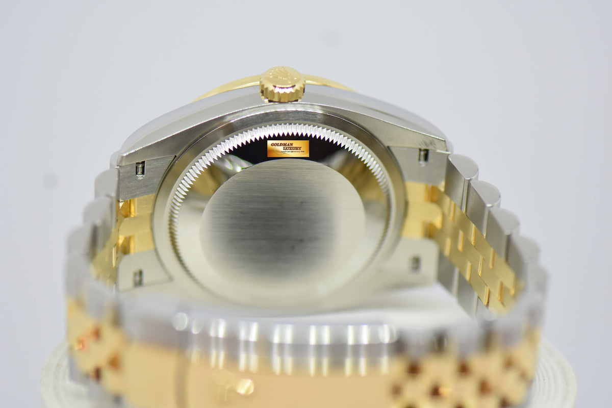 [SOLD] ROLEX OYSTER DATEJUST 36mm GOLD / STEEL IN JUBILEE BRACELET SILVERED DIAL ROMAN NUMERALS ORIGINAL FACTORY DIAMOND BEZEL 126283RBR (MINT)