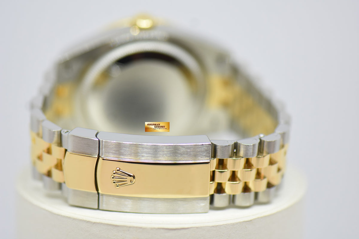 [SOLD] ROLEX OYSTER DATEJUST 36mm GOLD / STEEL IN JUBILEE BRACELET SILVERED DIAL ROMAN NUMERALS ORIGINAL FACTORY DIAMOND BEZEL 126283RBR (MINT)