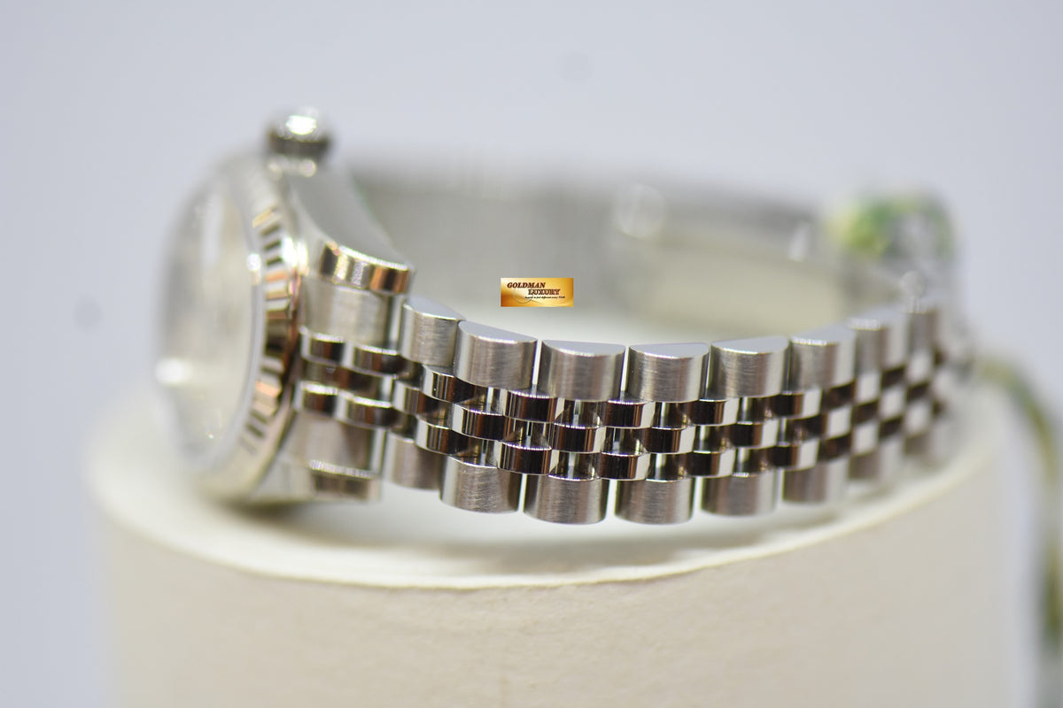 [SOLD] ROLEX OYSTER DATEJUST 26mm STEEL IN JUBILEE BRACELET DIAMOND SUNBURST DIAL 179174 (NEW OLD STOCK, WITH STICKERS)