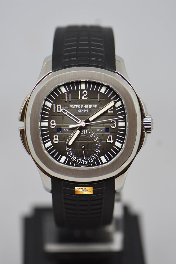[SOLD] PATEK PHILIPPE AQUANAUT TRAVEL TIME 40.8mm STEEL IN RUBBER 5164A AUTOMATIC (LNIB)