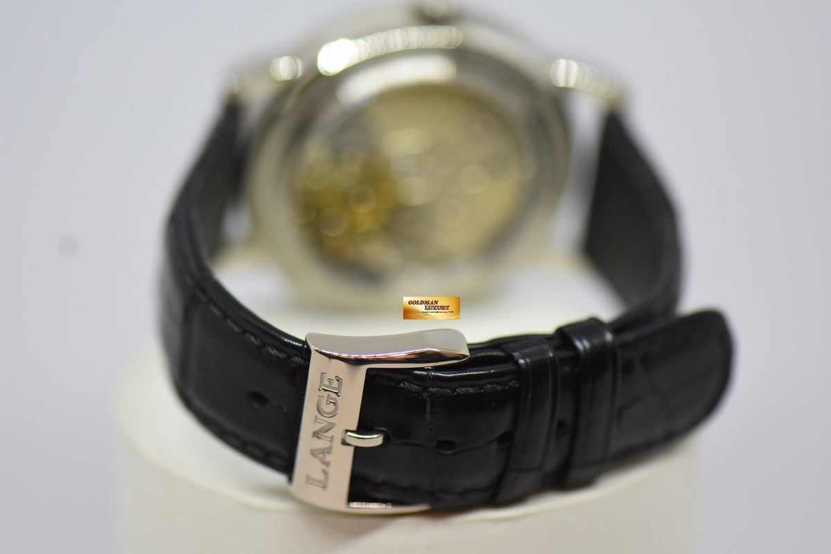 [SOLD] A.LANGE & SOHNE LANGE 1 TIME ZONE 41.9mm SILVERED DIAL BIG DATE GMT WHITE GOLD IN LEATHER STRAP MANUAL WINDING 116.039 (MINT)