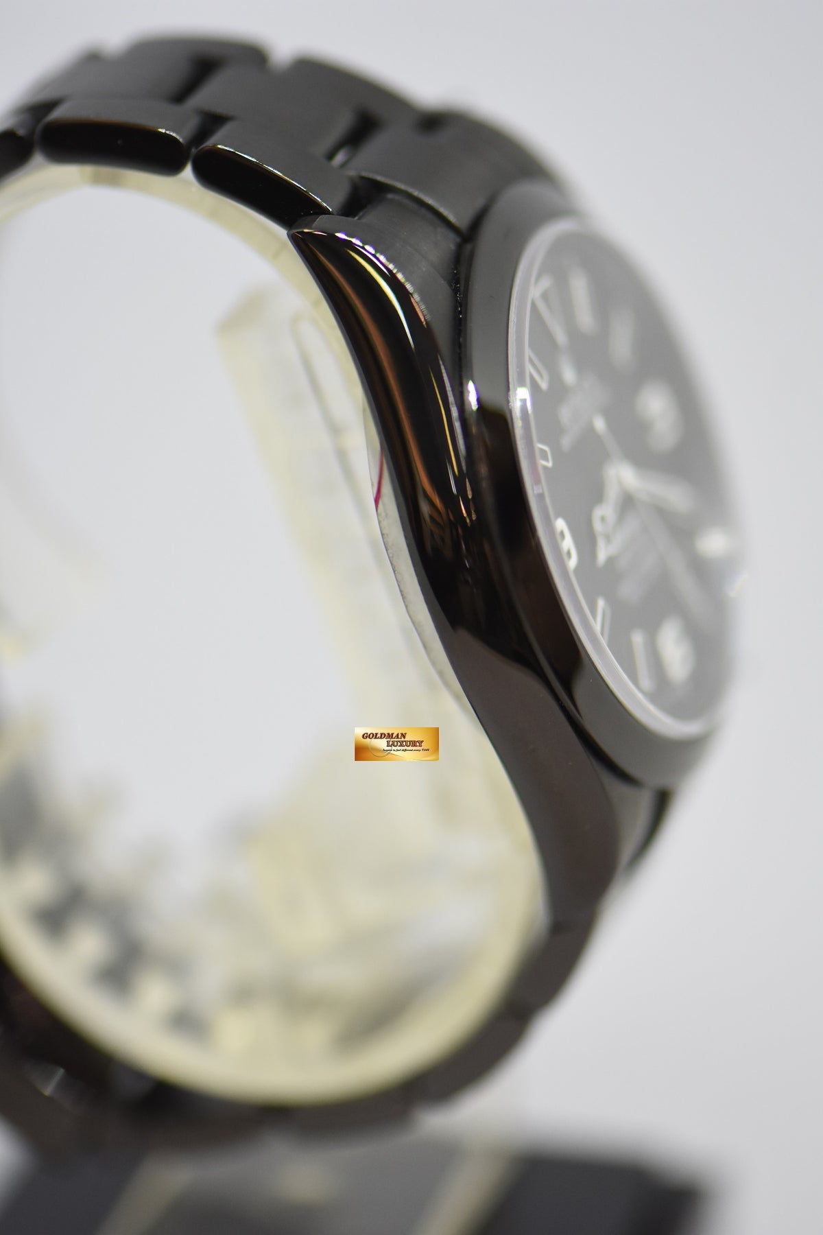 [SOLD] BAMFORD ROLEX OYSTER EXPLORER 39mm BLACK DIAL DLC BLACK COATING IN STEEL BRACELET 214270 (LNIB)