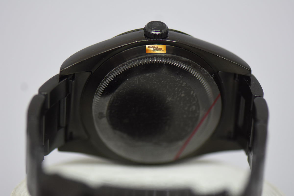 [SOLD] BAMFORD ROLEX OYSTER EXPLORER 39mm BLACK DIAL DLC BLACK COATING IN STEEL BRACELET 214270 (LNIB)