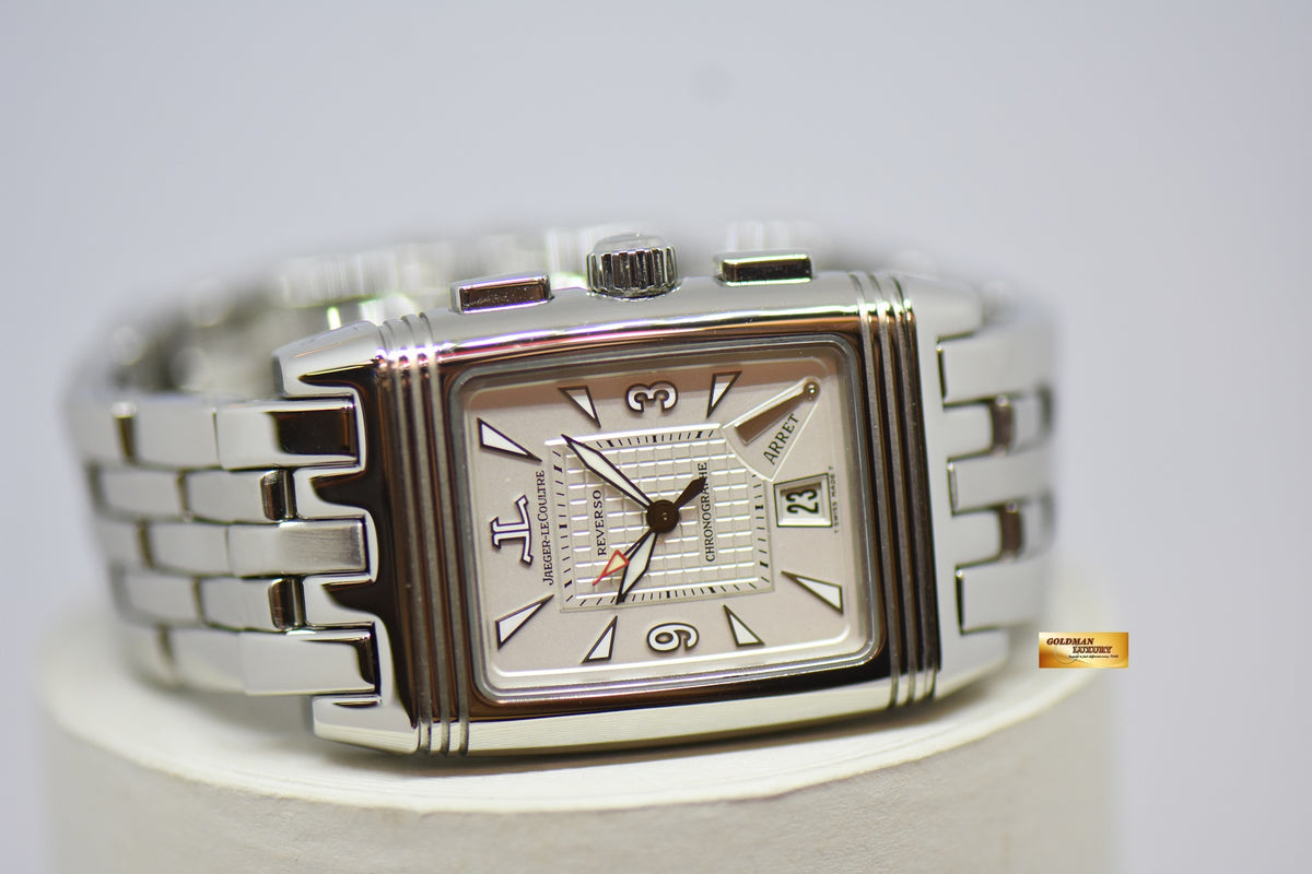 [SOLD] JLC GRAN SPORT REVERSO CHRONOGRAPH STEEL IN BRACELET MANUAL WINDING 295.8.59 (MINT)