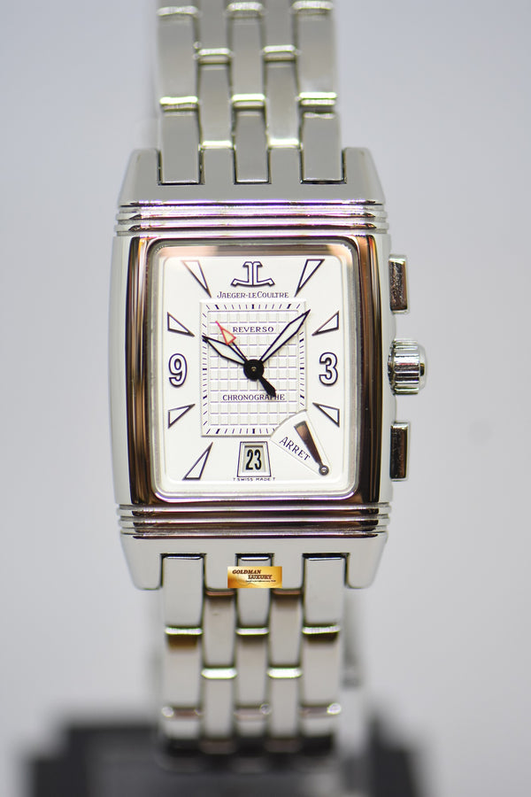 [SOLD] JLC GRAN SPORT REVERSO CHRONOGRAPH STEEL IN BRACELET MANUAL WINDING 295.8.59 (MINT)