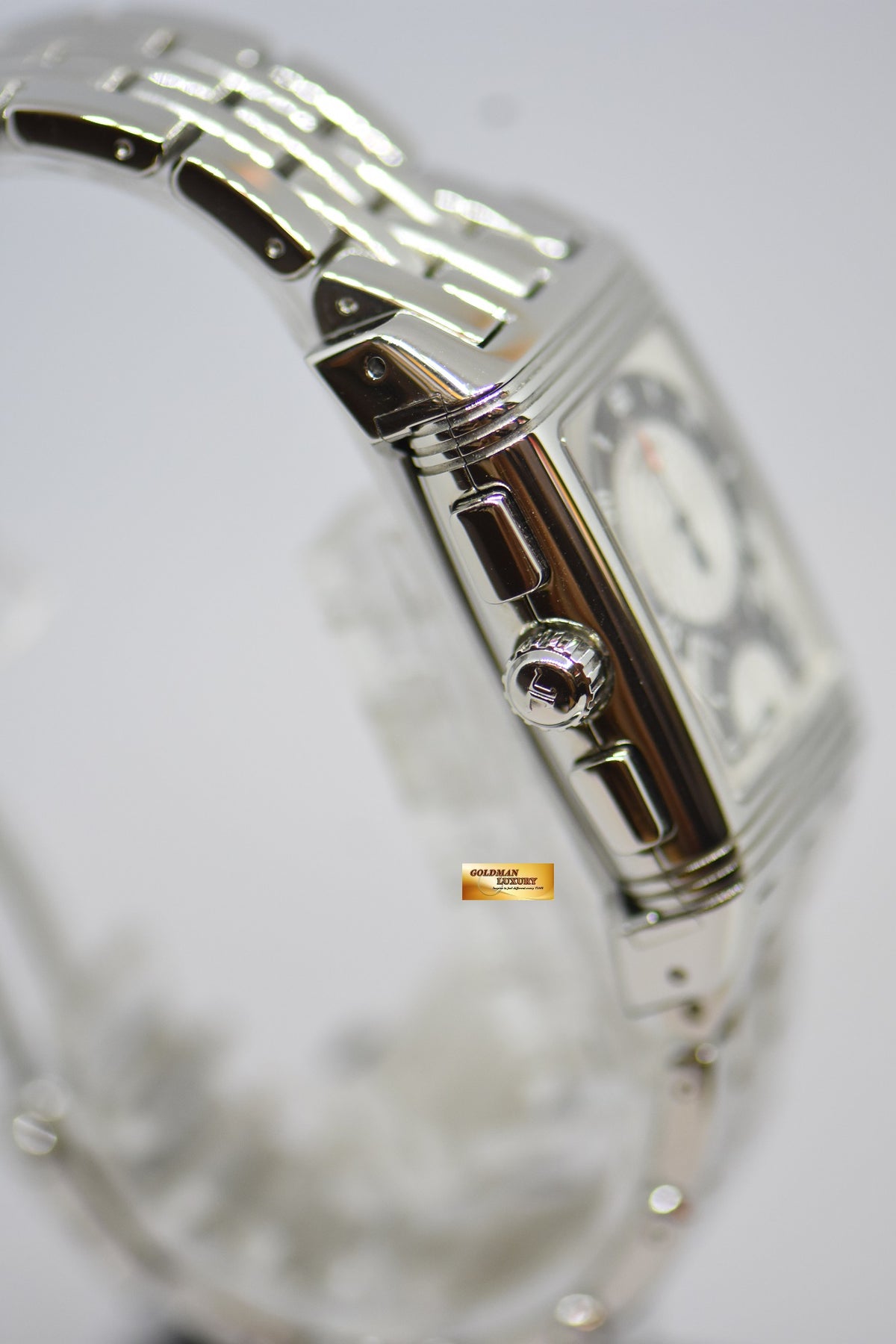 [SOLD] JLC GRAN SPORT REVERSO CHRONOGRAPH STEEL IN BRACELET MANUAL WINDING 295.8.59 (MINT)