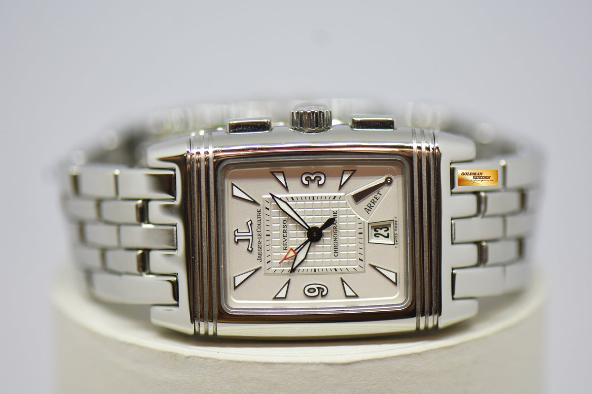 [SOLD] JLC GRAN SPORT REVERSO CHRONOGRAPH STEEL IN BRACELET MANUAL WINDING 295.8.59 (MINT)