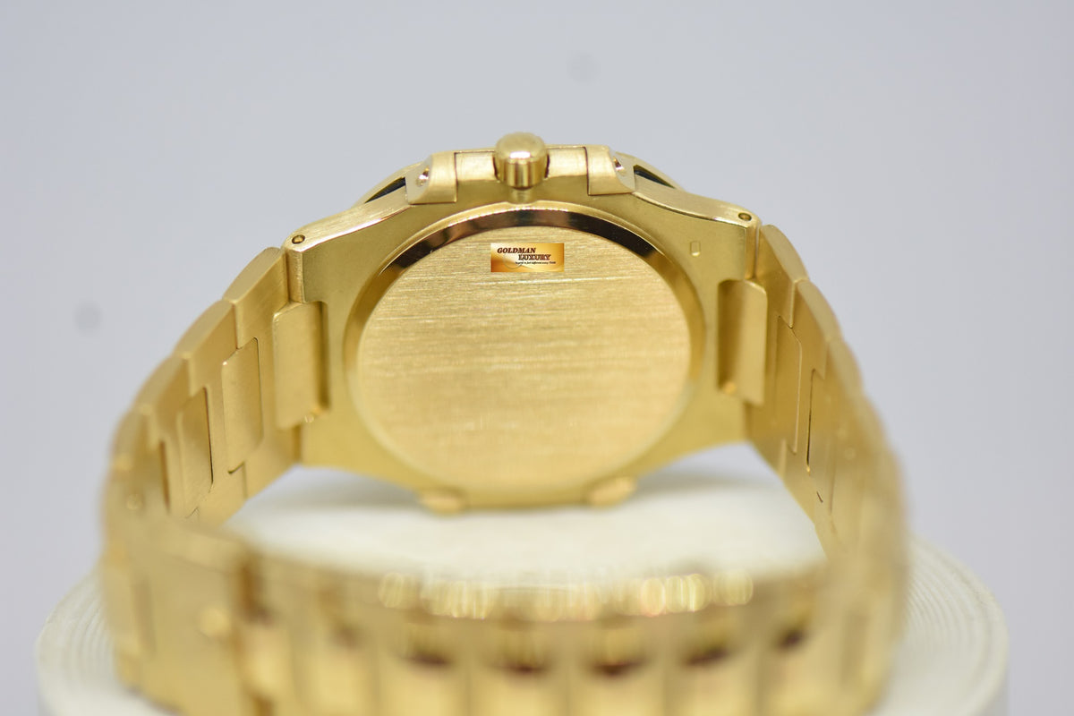 [SOLD] PATEK PHILIPPE NAUTILUS LADIES 33mm 18K YELLOW GOLD IN BRACELET BLUE SIGMA DIAL QUARTZ 3900 (MINT)