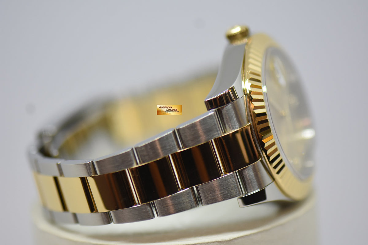 [SOLD] ROLEX OYSTER PERPETUAL DATEJUST II 41mm GOLD DIAMOND DIAL GOLD / STEEL IN OYSTER BRACELET 116333 (MINT)