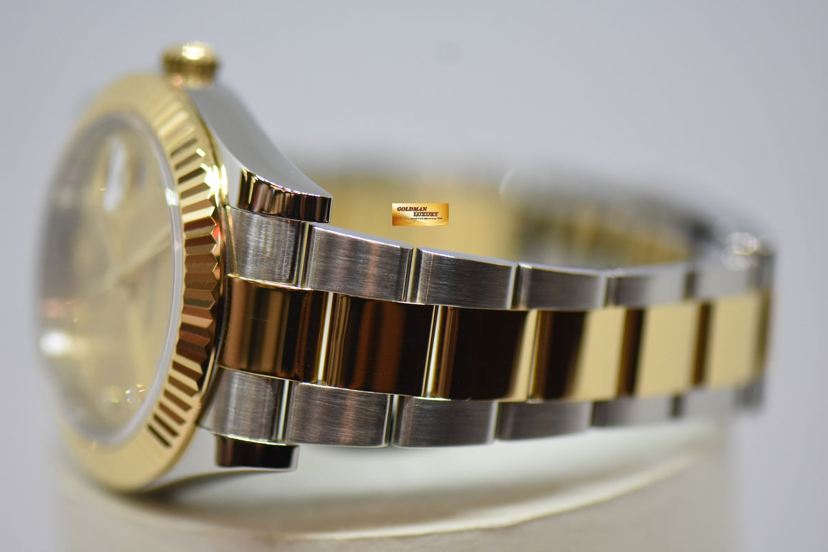 [SOLD] ROLEX OYSTER PERPETUAL DATEJUST II 41mm GOLD DIAMOND DIAL GOLD / STEEL IN OYSTER BRACELET 116333 (MINT)
