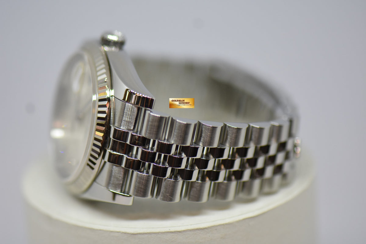 [SOLD] ROLEX OYSTER PERPETUAL DATEJUST 36mm STEEL IN JUBILEE BRACELET SILVER DIAMOND DIAL 116234 (MINT)