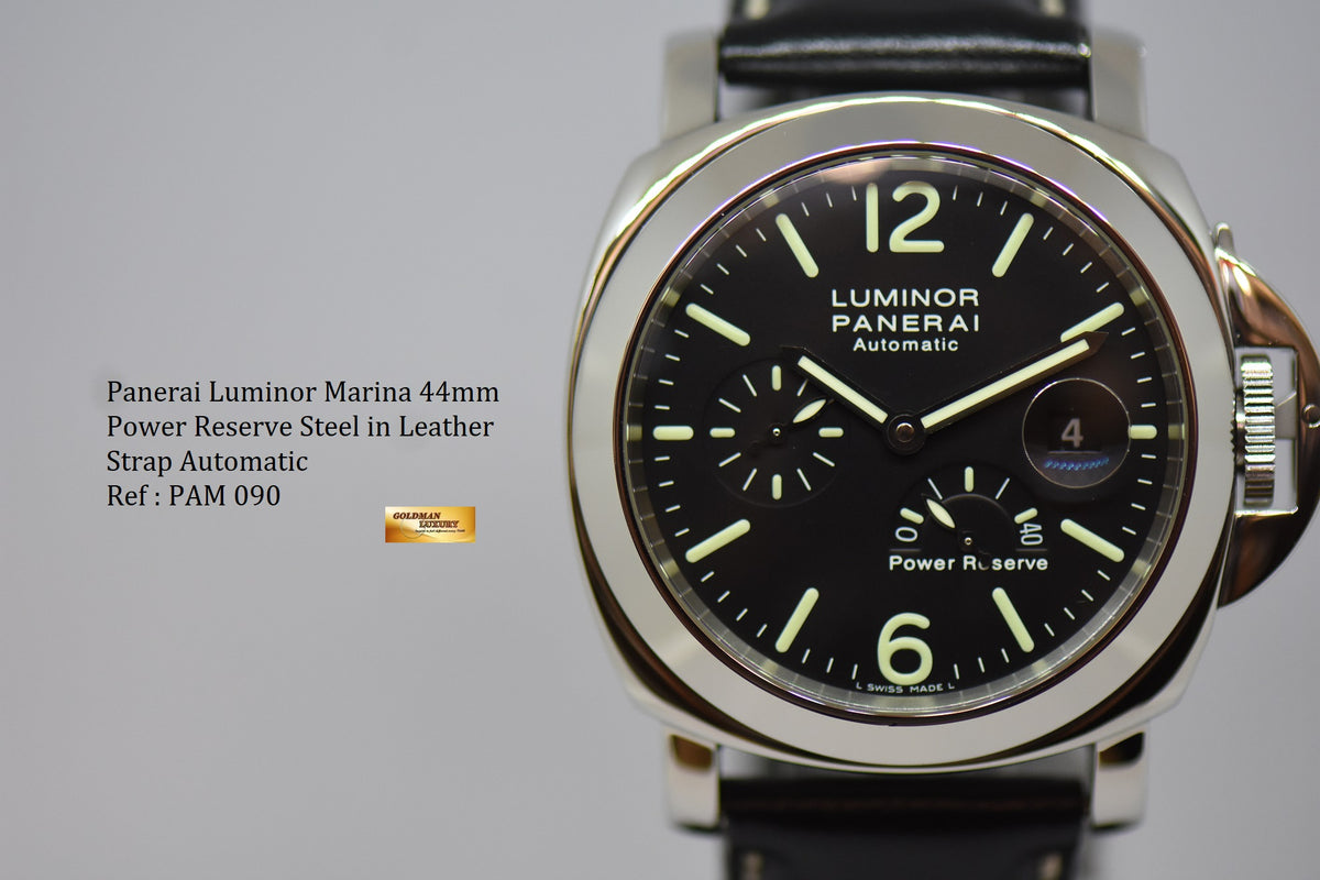 [SOLD] PANERAI LUMINOR MARINA 44mm POWER RESERVE AUTOMATIC BLACK PAM 90 (MINT)