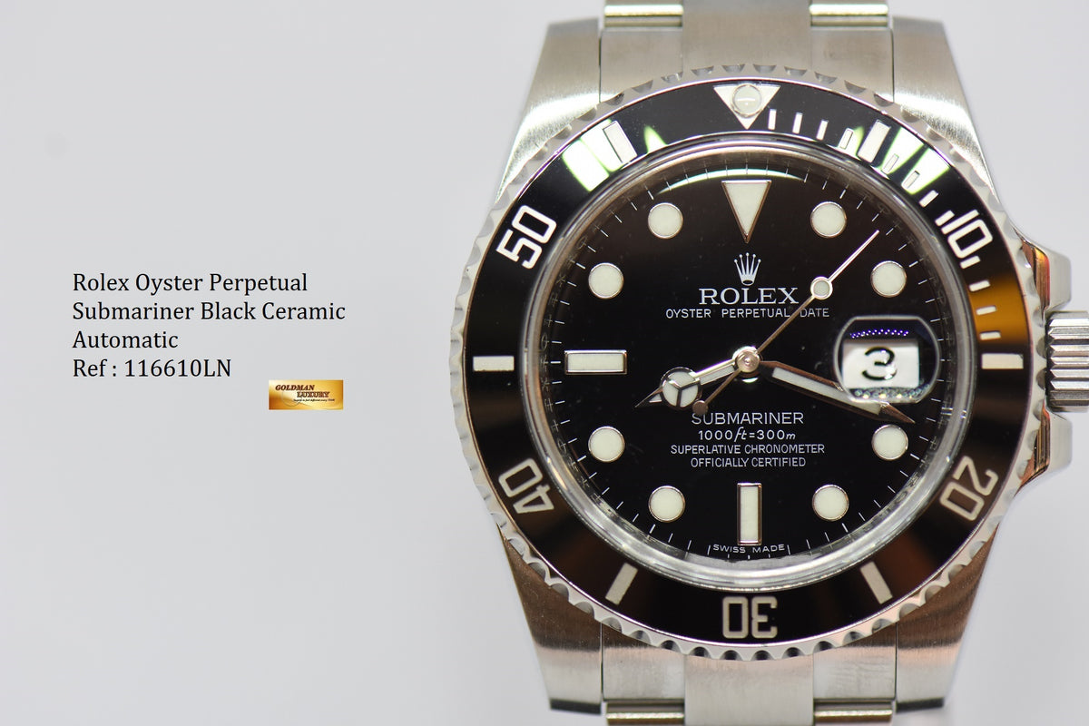 [SOLD] ROLEX OYSTER PERPETUAL SUBMARINER CERAMIC BLACK 116610LN (MINT)