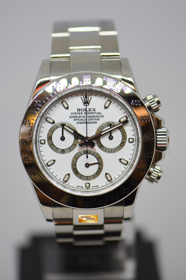 [SOLD] ROLEX OYSTER PERPETUAL DAYTONA STEEL IN BRACELET WHITE DIAL 116520 (CHAPTERING) (MINT)