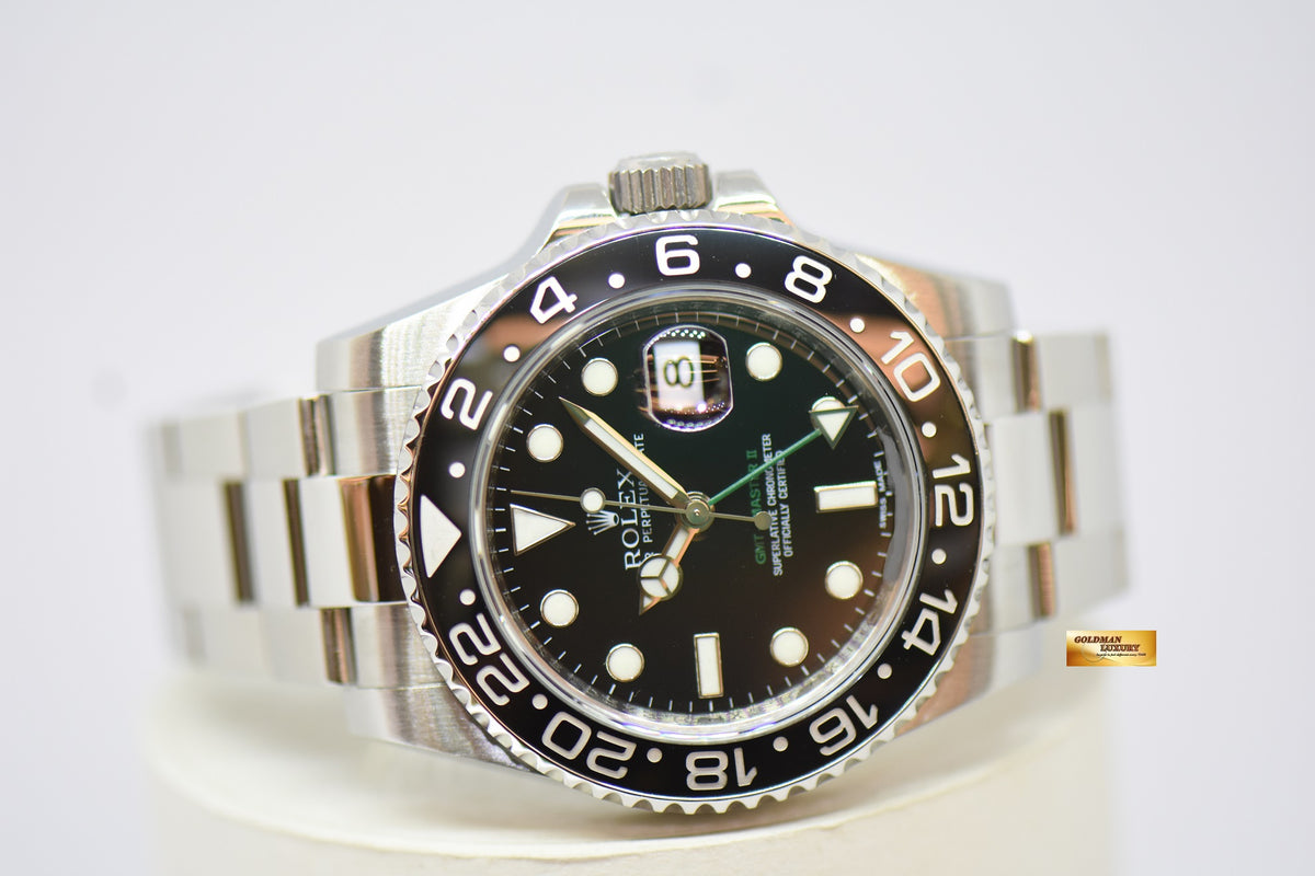 [SOLD] ROLEX OYSTER PERPETUAL GMT-MASTER II 40mm CERAMIC BLACK AUTOMATIC 116710LN (MINT)