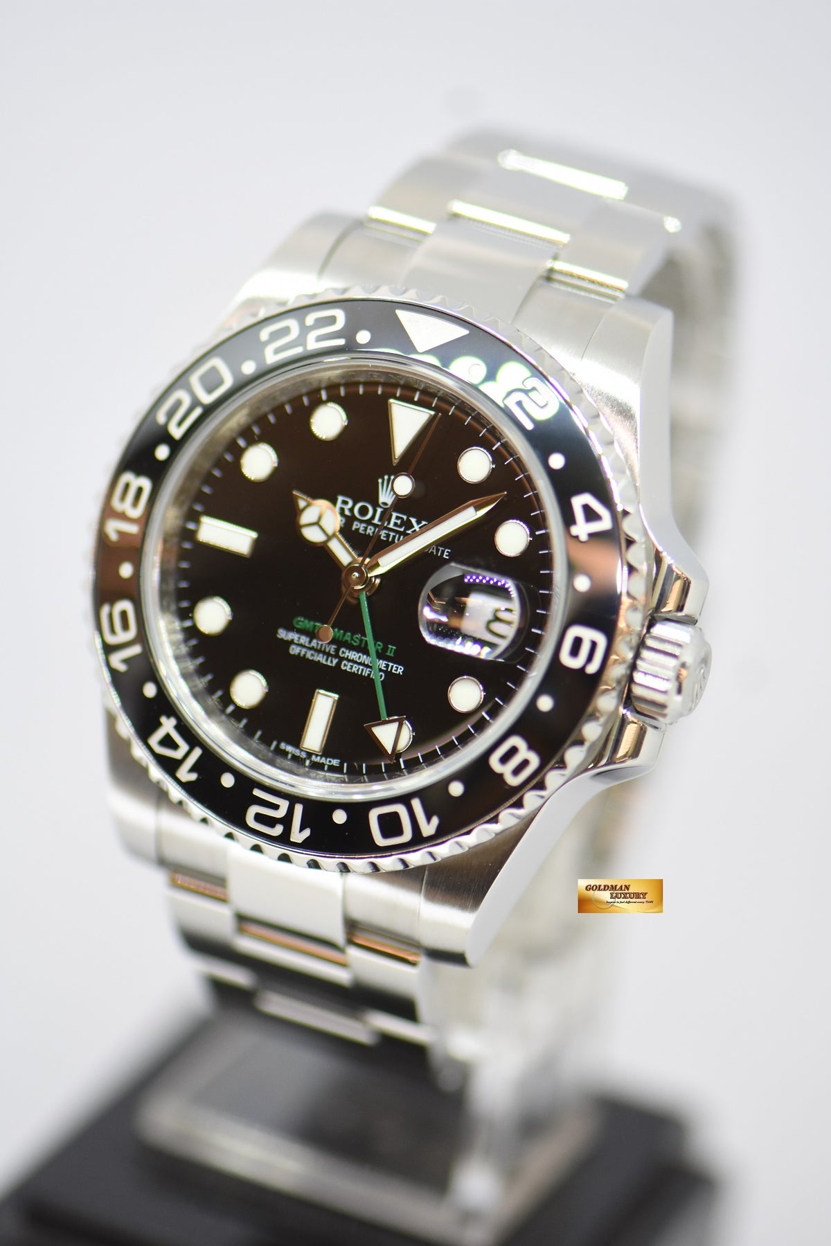 [SOLD] ROLEX OYSTER PERPETUAL GMT-MASTER II 40mm CERAMIC BLACK AUTOMATIC 116710LN (MINT)