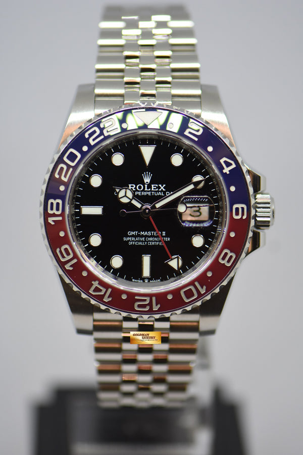 [SOLD] ROLEX OYSTER PERPETUAL GMT-MASTER II “PEPSI” CERAMIC RED / BLUE BEZEL JUBILEE STEEL BRACELET 126710BLRO (MINT)