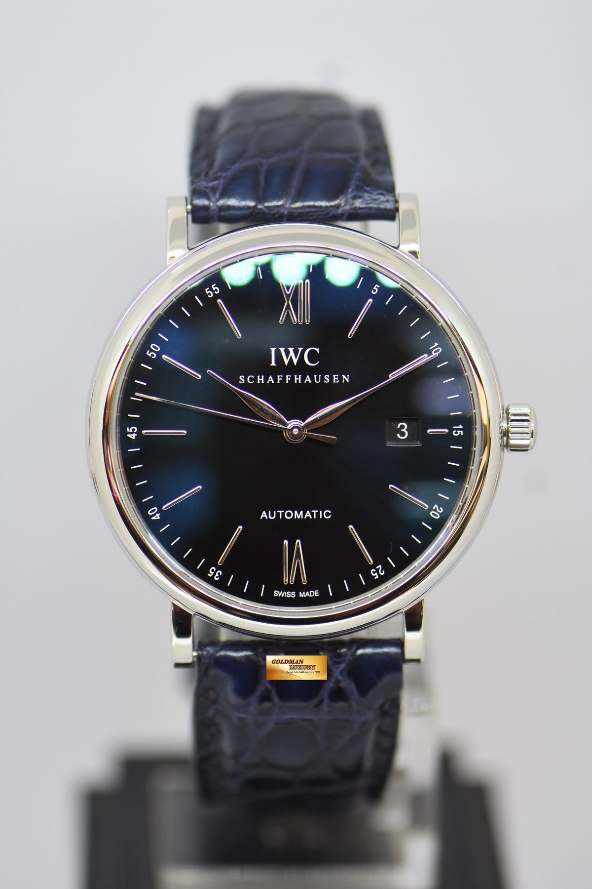 [SOLD] IWC PORTOFINO 40mm STEEL IN LEATHER STRAP BLACK AUTOMATIC IW3565-02 (MINT)
