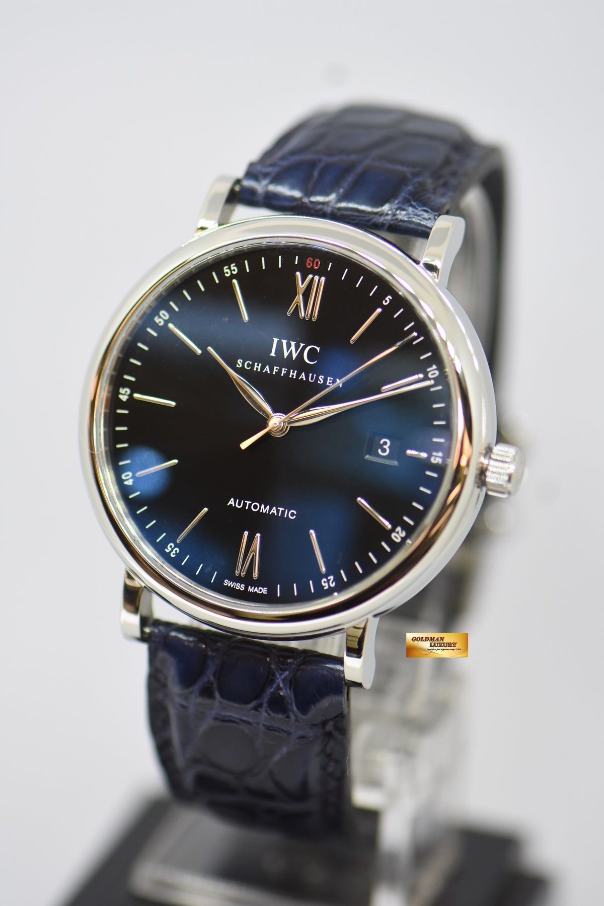 [SOLD] IWC PORTOFINO 40mm STEEL IN LEATHER STRAP BLACK AUTOMATIC IW3565-02 (MINT)