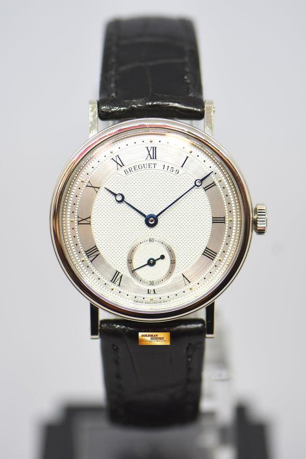 [SOLD] BREGUET CLASSIQUE 34mm 18K WHITE GOLD IN LEATHER STRAP MANUAL WINDING 5907 (MINT)