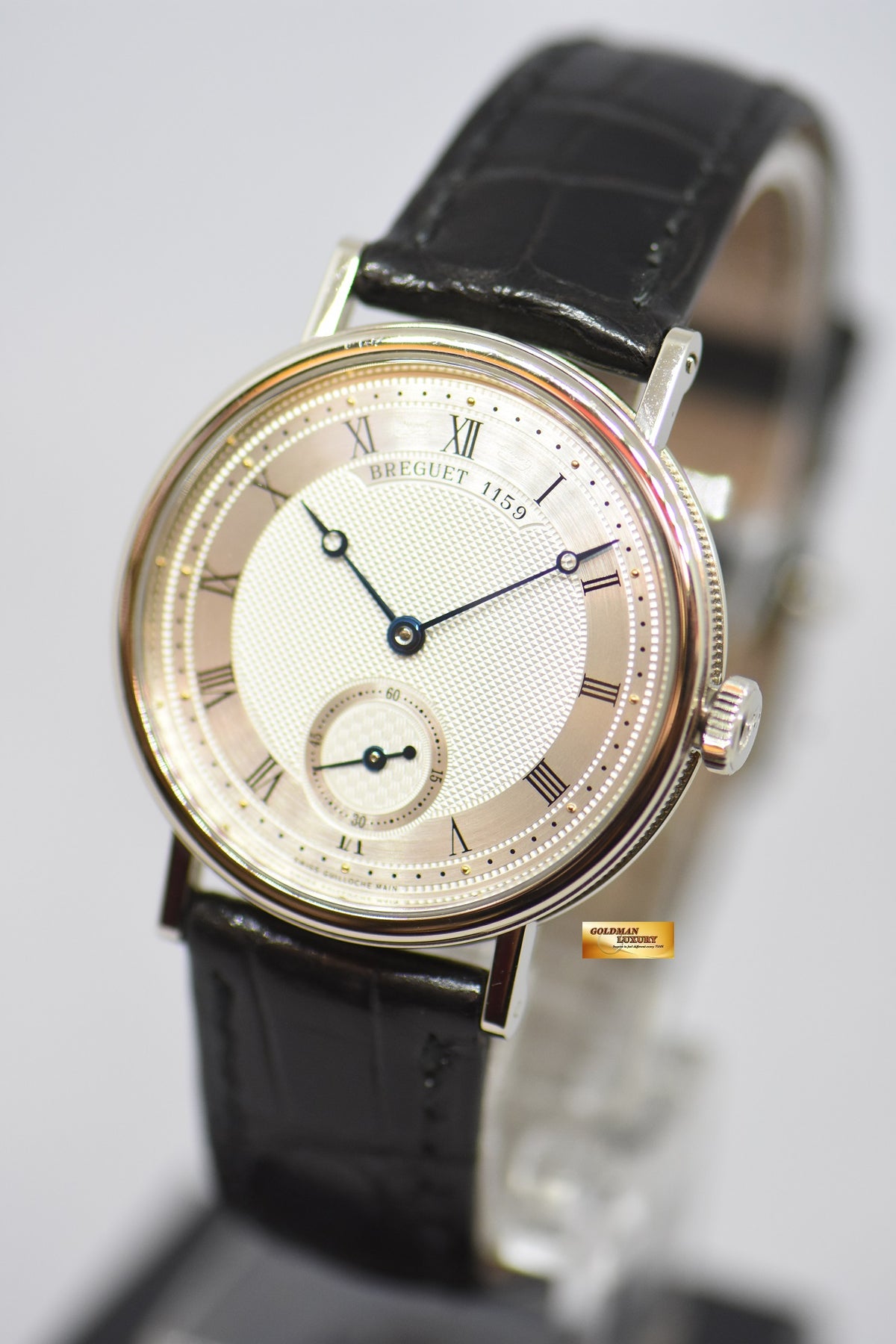 [SOLD] BREGUET CLASSIQUE 34mm 18K WHITE GOLD IN LEATHER STRAP MANUAL WINDING 5907 (MINT)