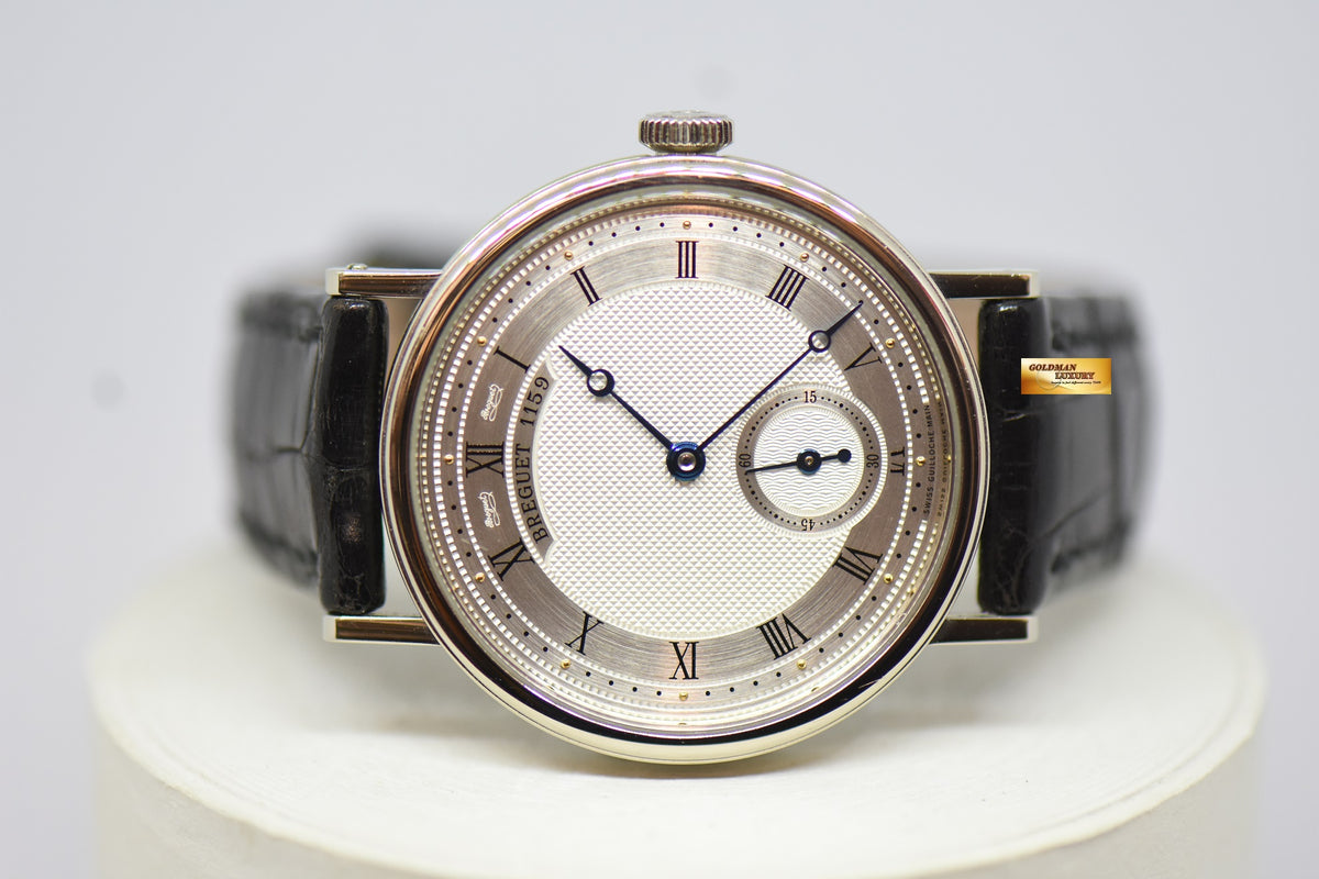 [SOLD] BREGUET CLASSIQUE 34mm 18K WHITE GOLD IN LEATHER STRAP MANUAL WINDING 5907 (MINT)