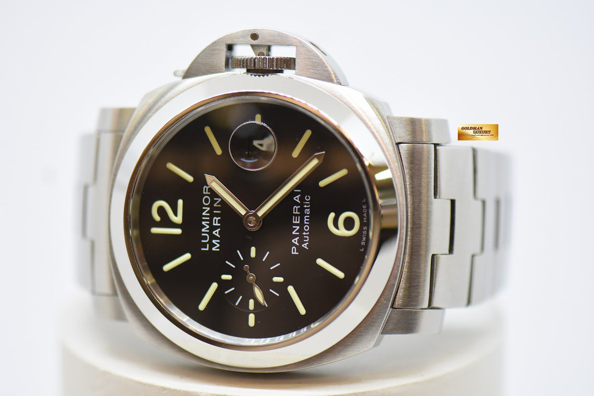 [SOLD] PANERAI LUMINOR MARINA 44mm STEEL IN BRACELET AUTOMATIC BLACK PAM 299 (LNIB)