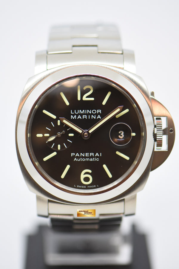 [SOLD] PANERAI LUMINOR MARINA 44mm STEEL IN BRACELET AUTOMATIC BLACK PAM 299 (LNIB)