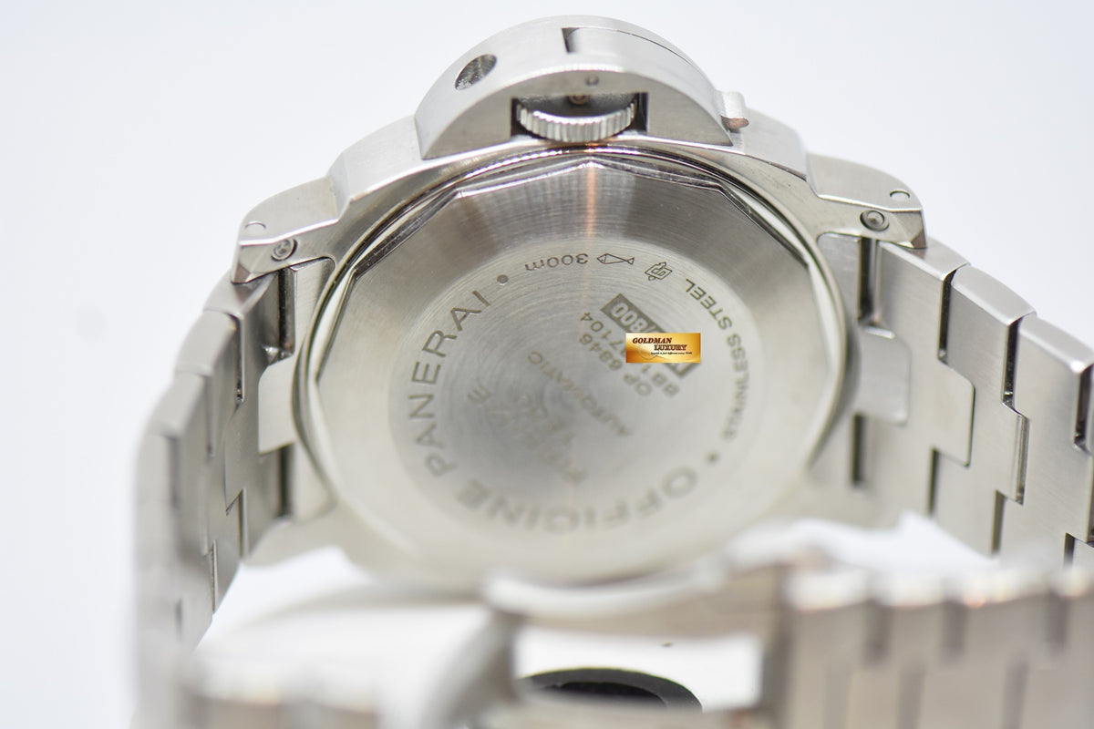 [SOLD] PANERAI LUMINOR MARINA 44mm STEEL IN BRACELET AUTOMATIC BLACK PAM 299 (LNIB)