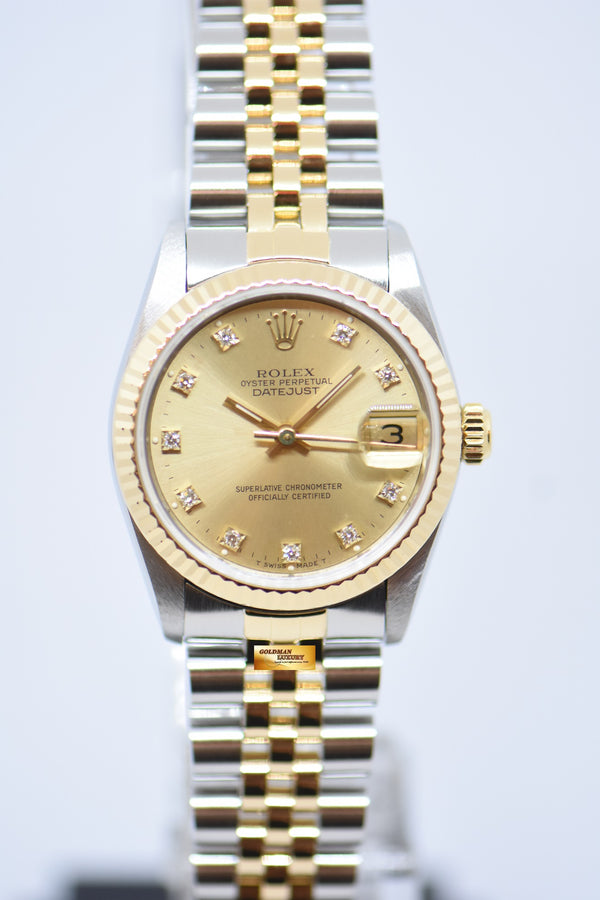 [SOLD] ROLEX OYSTER DATEJUST 31mm HALF-GOLD IN JUBILEE BRACELET DIAMOND DIAL 68273 (NEAR MINT)