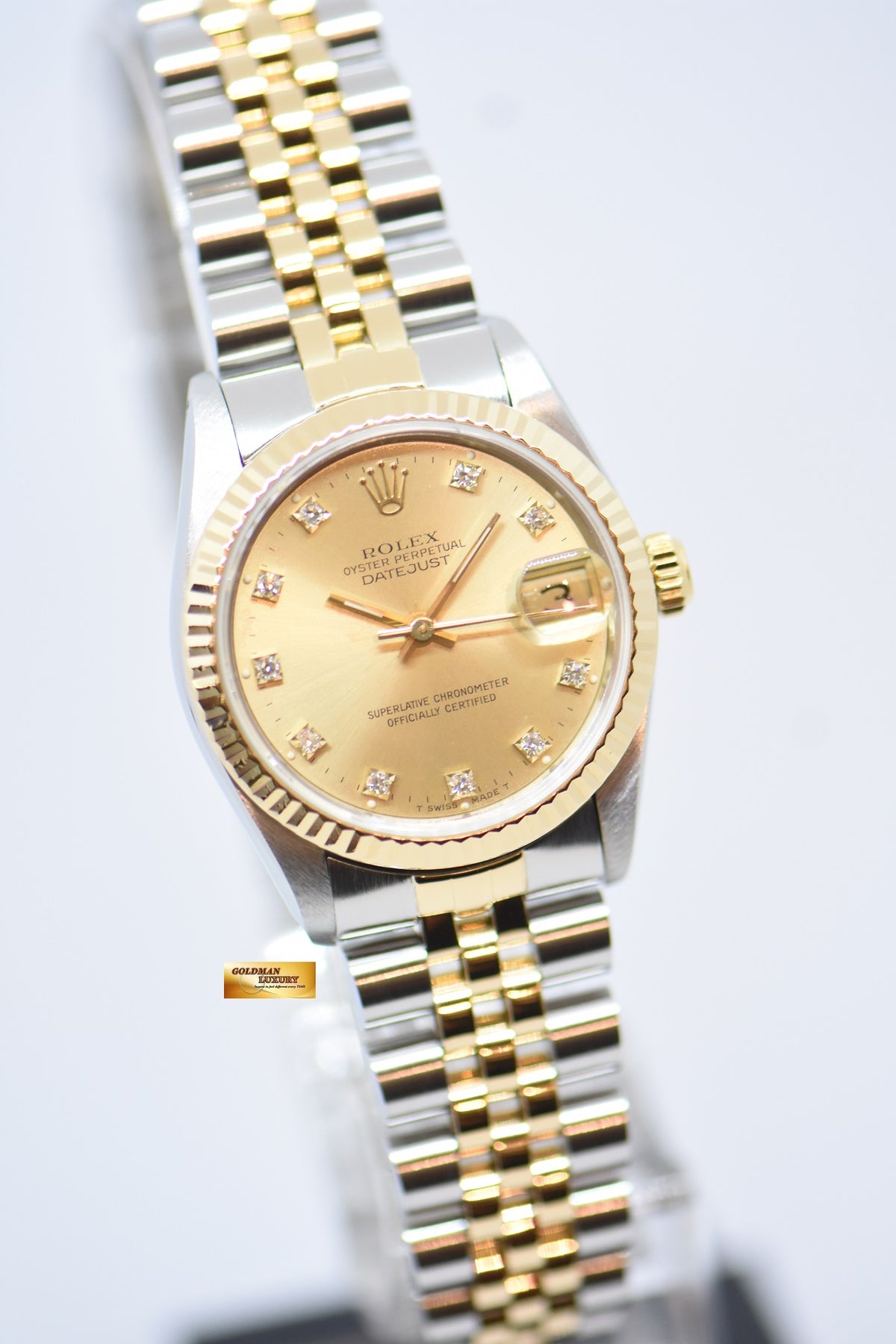 [SOLD] ROLEX OYSTER DATEJUST 31mm HALF-GOLD IN JUBILEE BRACELET DIAMOND DIAL 68273 (NEAR MINT)