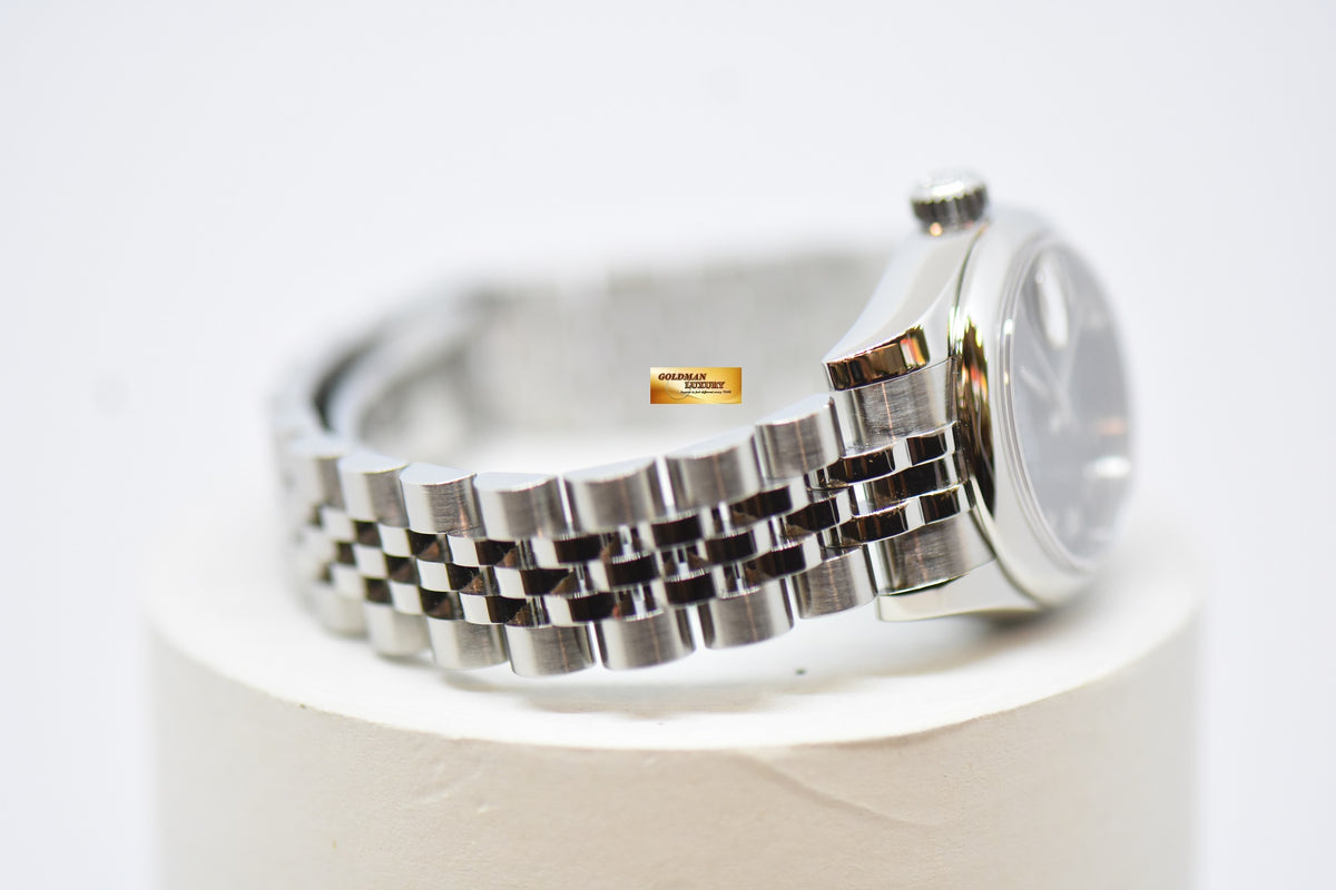 [SOLD] ROLEX OYSTER DATEJUST 26mm STEEL IN JUBILEE BRACELET BLACK DIAL ROMAN NUMERALS 179160 (MINT)