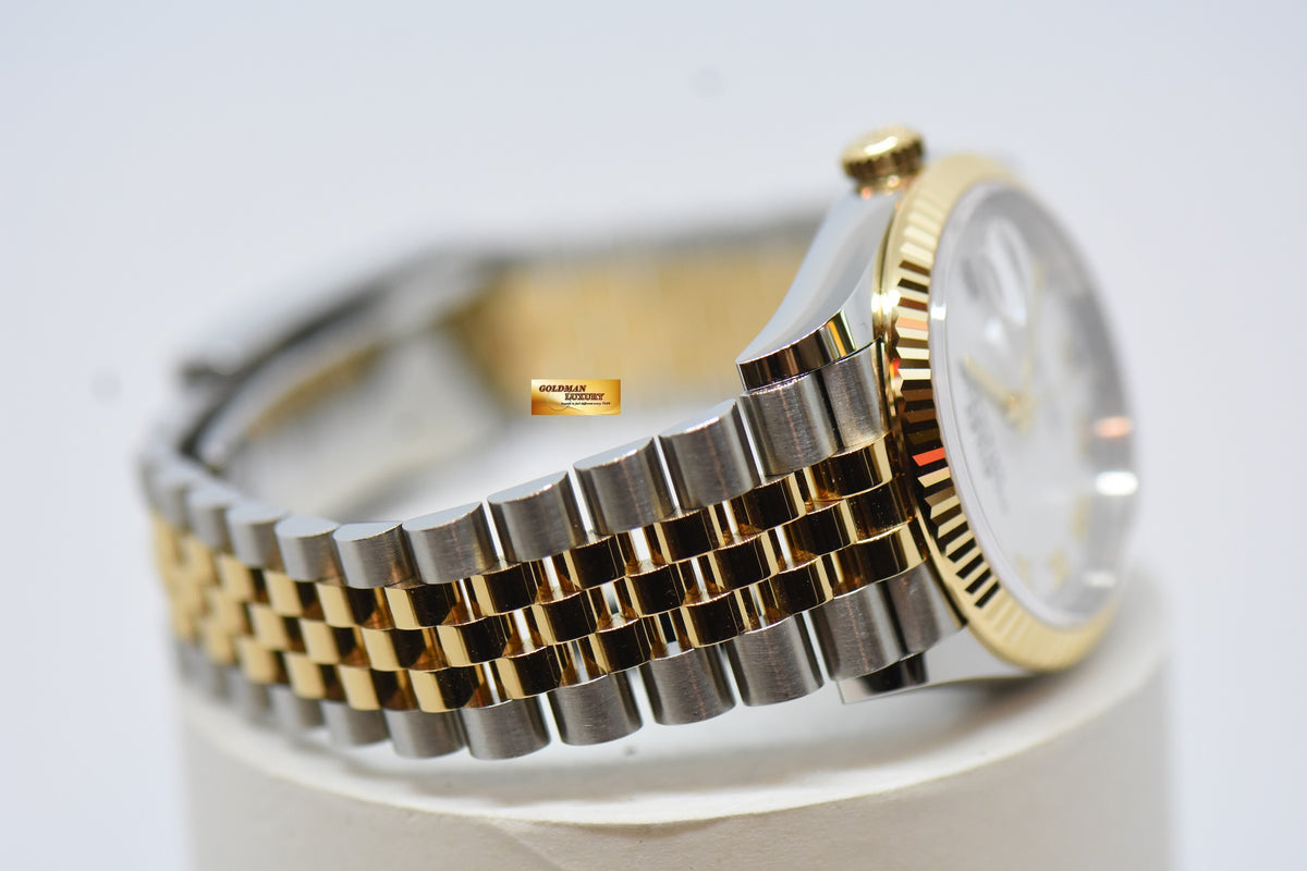 [SOLD] ROLEX OYSTER DATEJUST 36mm GOLD / STEEL IN JUBILEE BRACELET WHITE DIAL ROMAN NUMERALS 126233 (NEW-UNWORN)