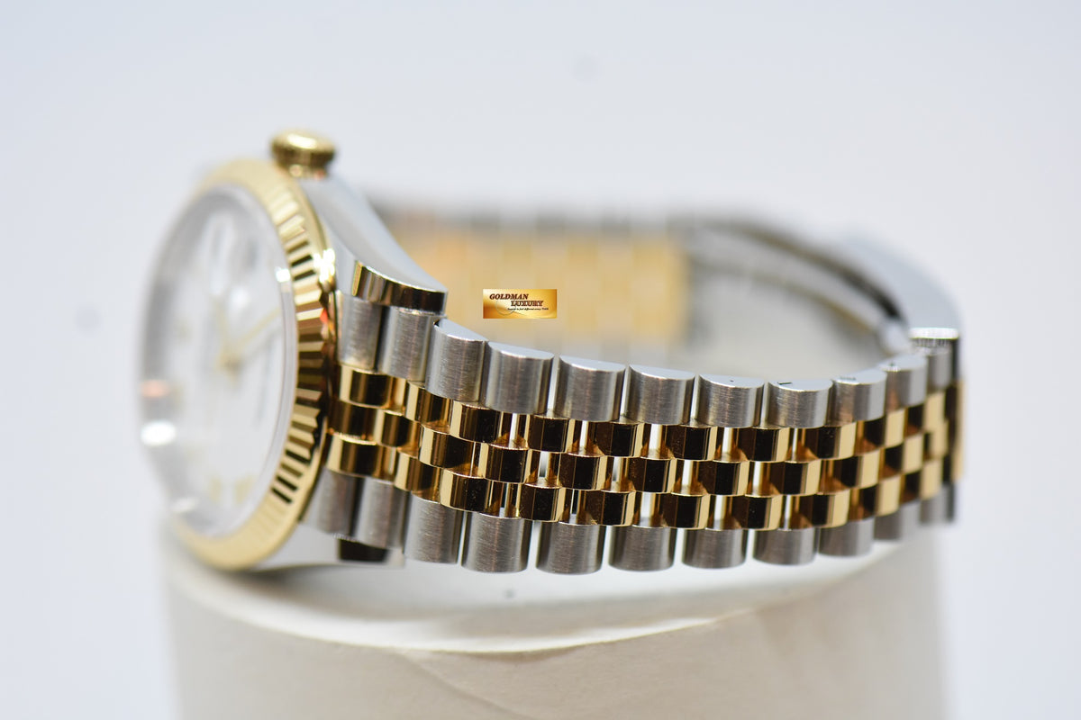 [SOLD] ROLEX OYSTER DATEJUST 36mm GOLD / STEEL IN JUBILEE BRACELET WHITE DIAL ROMAN NUMERALS 126233 (NEW-UNWORN)