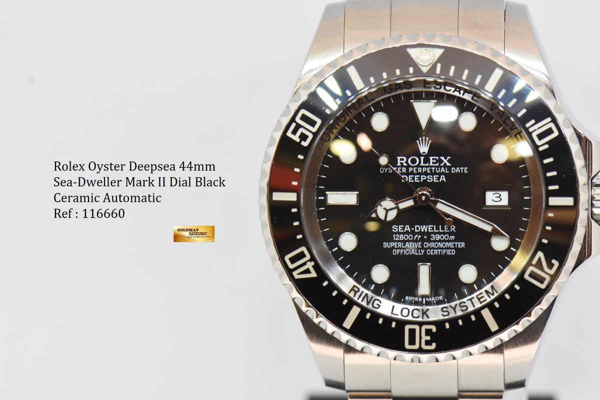 [SOLD] ROLEX OYSTER PERPETUAL DEEPSEA SEA-DWELLER 44mm CERAMIC BLACK AUTOMATIC 116660 (MINT)