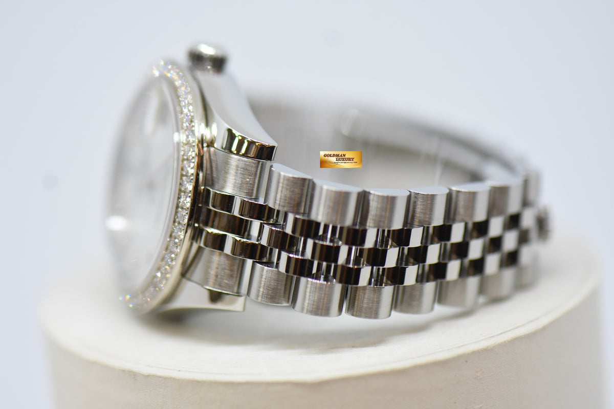 [SOLD] ROLEX OYSTER PERPETUAL DATEJUST 31mm MOP DIAMOND DIAL STEEL IN JUBILEE BRACELET ORIGINAL DIAMOND BEZEL 178384 (MINT)