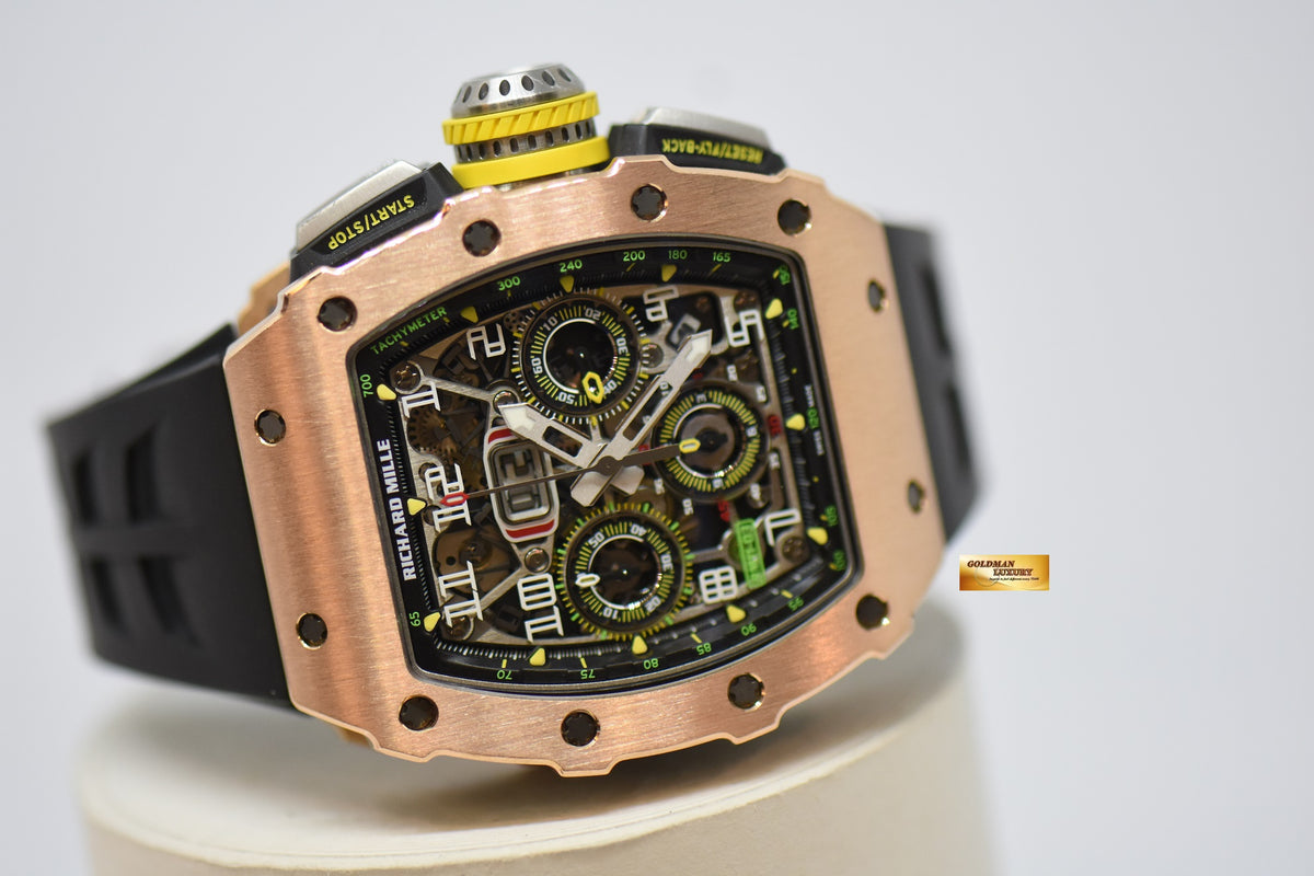 [SOLD] RICHARD MILLE FLYBACK CHRONOGRAPH IN ROSE GOLD ORIGINAL RUBBER STRAP RM11-03 AUTOMATIC (MINT CONDITION)