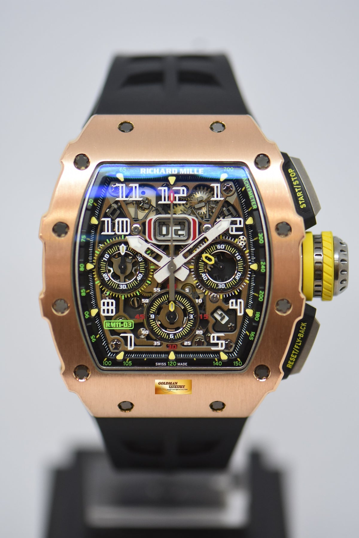 [SOLD] RICHARD MILLE FLYBACK CHRONOGRAPH IN ROSE GOLD ORIGINAL RUBBER STRAP RM11-03 AUTOMATIC (MINT CONDITION)