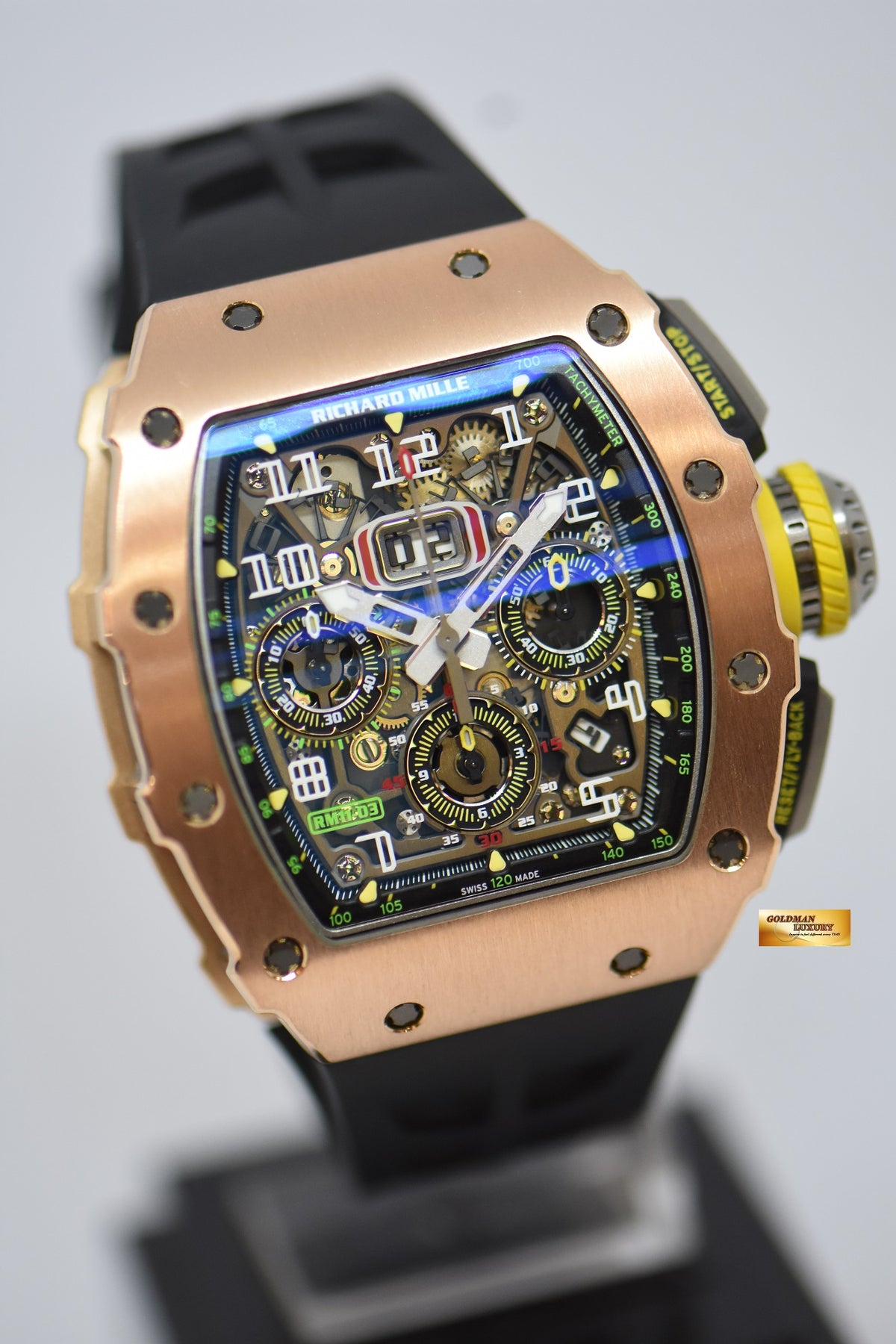 [SOLD] RICHARD MILLE FLYBACK CHRONOGRAPH IN ROSE GOLD ORIGINAL RUBBER STRAP RM11-03 AUTOMATIC (MINT CONDITION)
