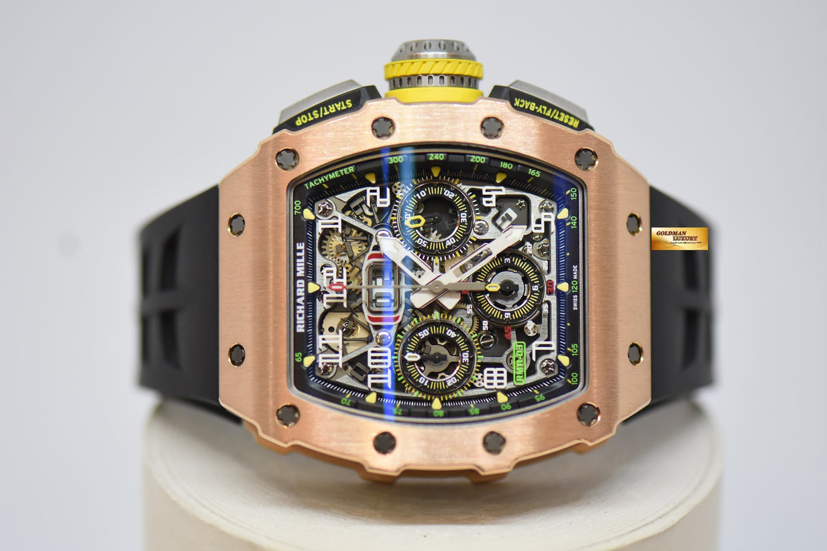 [SOLD] RICHARD MILLE FLYBACK CHRONOGRAPH IN ROSE GOLD ORIGINAL RUBBER STRAP RM11-03 AUTOMATIC (MINT CONDITION)