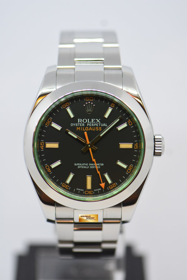 [SOLD] ROLEX OYSTER PERPETUAL MILGAUSS BLACK (GREEN SAPPHIRE CRYSTAL) 116400GV (MINT)