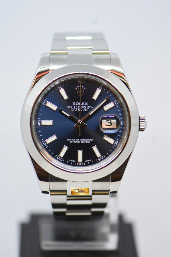 [SOLD] ROLEX OYSTER PERPETUAL DATEJUST 41mm BLUE DIAL STEEL IN OYSTER BRACELET 116300 (LNIB)