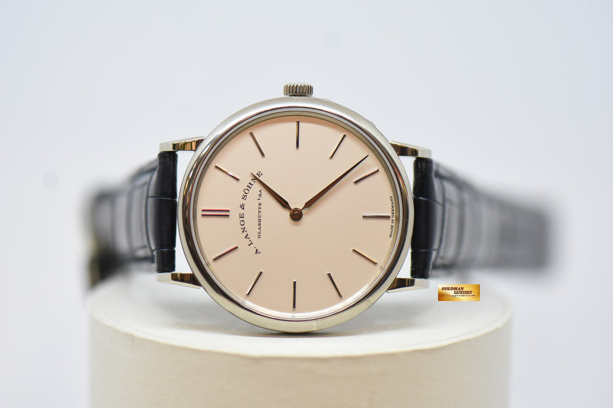 [SOLD] A.LANGE & SOHNE SAXONIA THIN 37mm WHITE GOLD IN LEATHER MANUAL WINDING 201.027 (NEW-UNWORN)