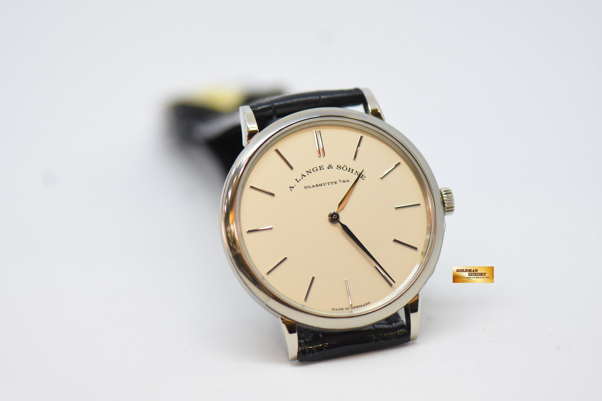 [SOLD] A.LANGE & SOHNE SAXONIA THIN 37mm WHITE GOLD IN LEATHER MANUAL WINDING 201.027 (NEW-UNWORN)