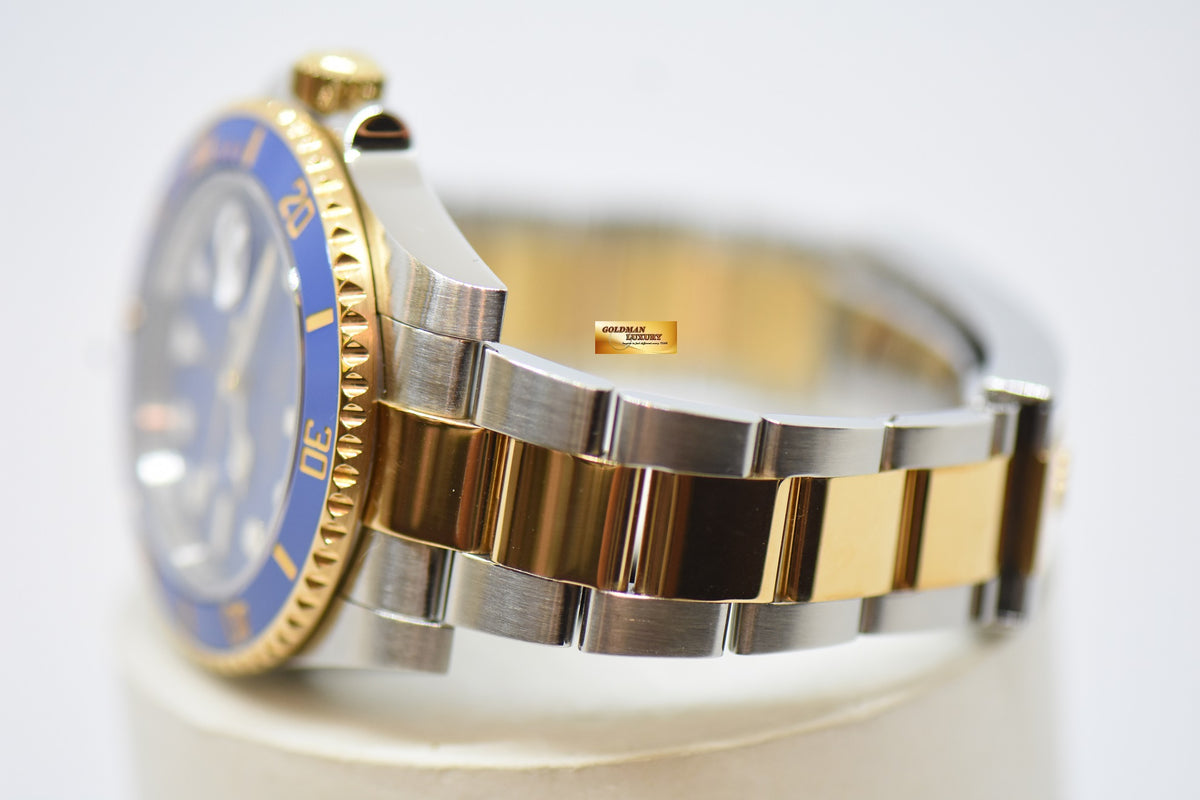 [SOLD] ROLEX OYSTER PERPETUAL SUBMARINER BLUE 40mm HALF-GOLD IN BRACELET MATTE BLUE DIAL CERAMIC BEZEL 116613LB (MINT)