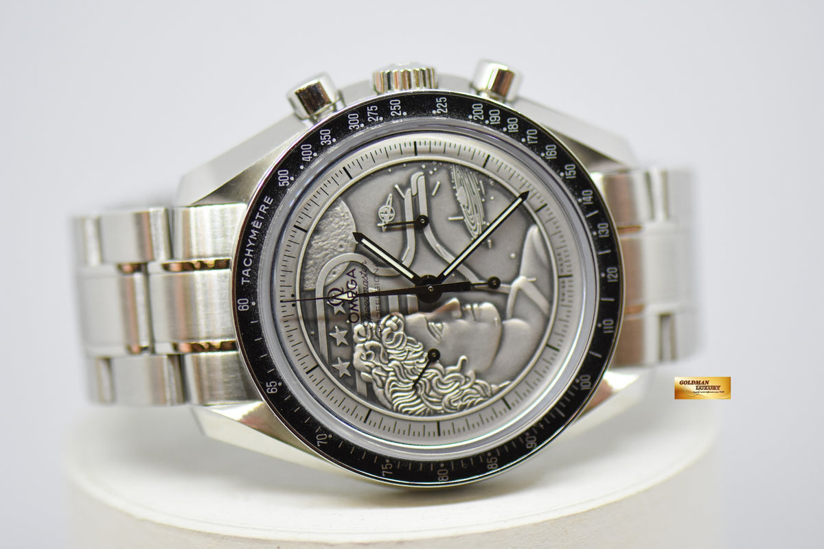 [SOLD] OMEGA SPEEDMASTER CHRONOGRAPH MOONWATCH APOLLO 17 SILVER COIN DIAL 40TH ANNIVERSARY LIMITED EDITION (MINT)