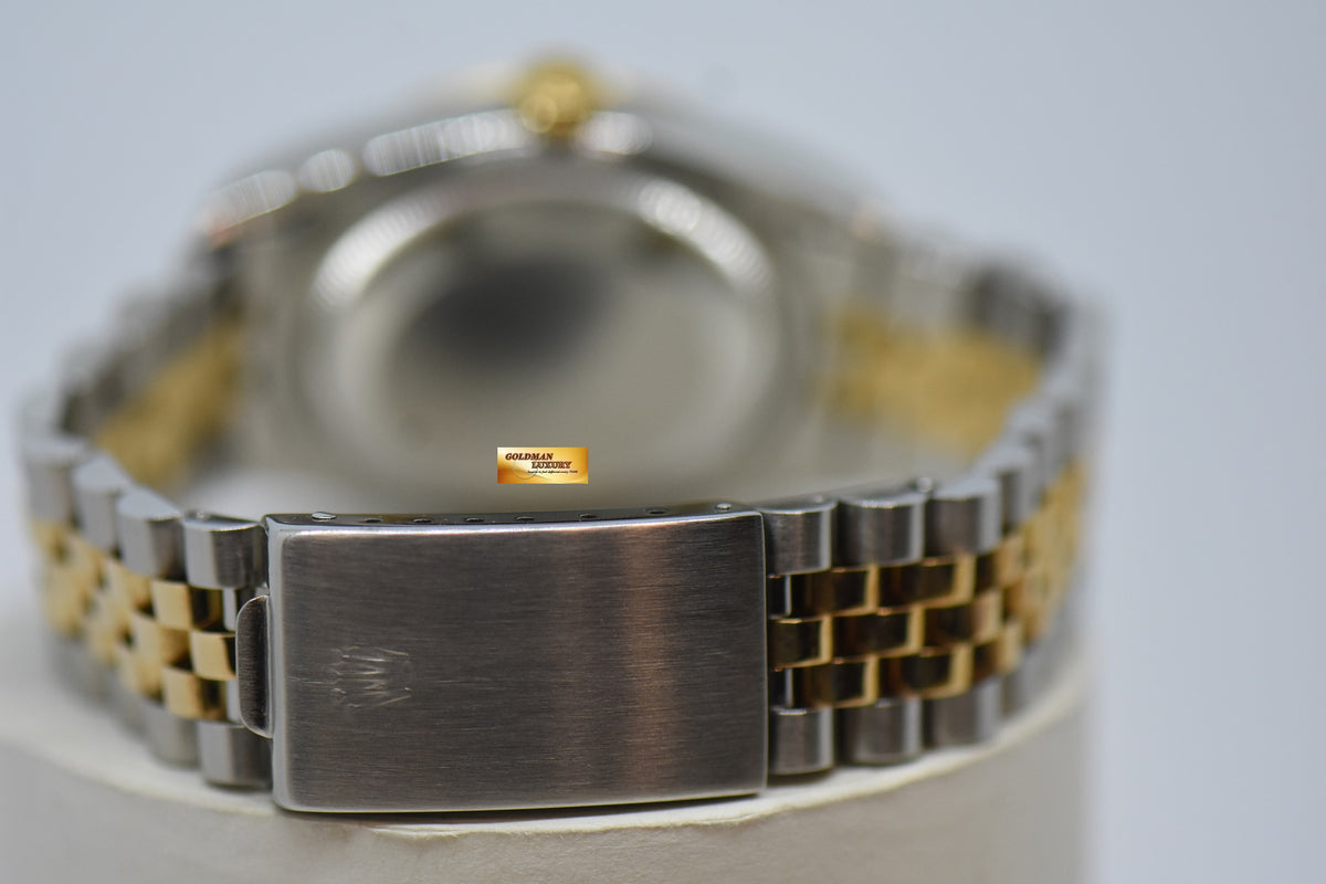 [SOLD] ROLEX OYSTER PERPETUAL DATEJUST 36mm PRISM ROMAN CREAM DIAL HALF GOLD IN JUBILEE BRACELET 16233 (NEAR MINT)
