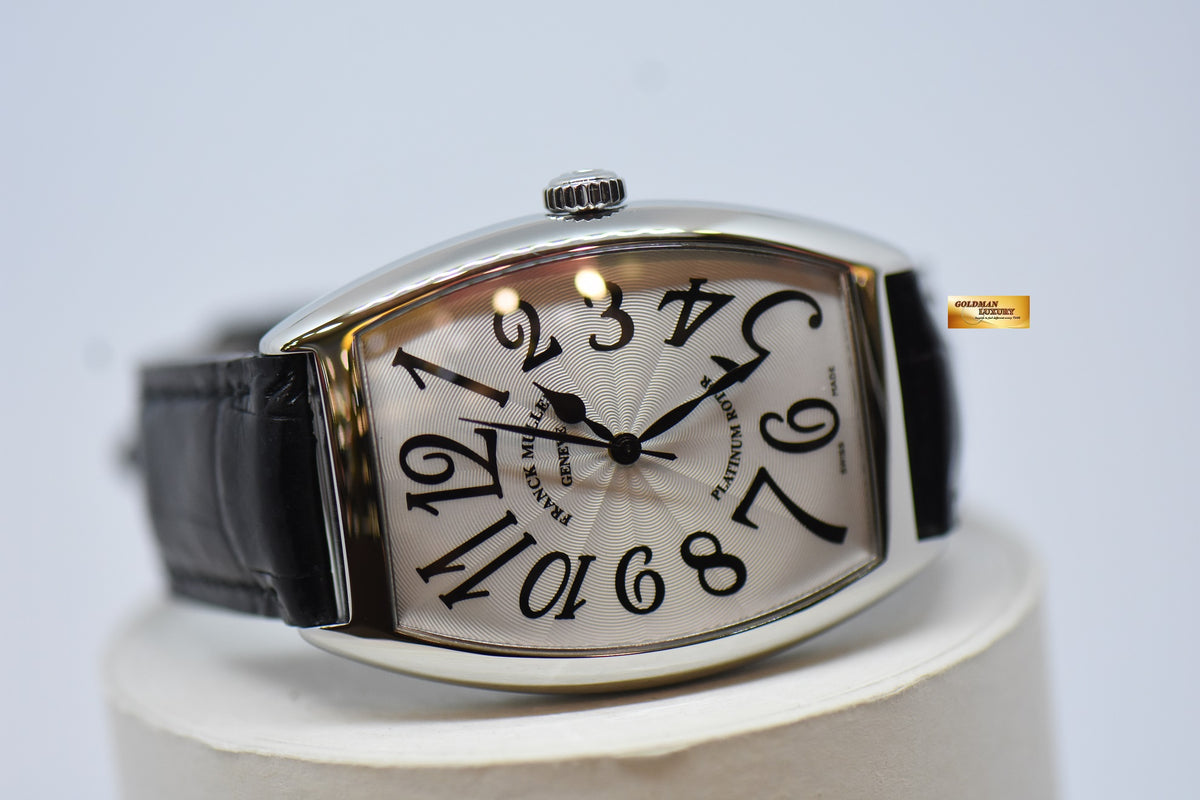 [SOLD] FRANCK MULLER CURVEX STEEL IN LEATHER STRAP BLACK ARABIC NUMERALS AUTOMATIC 6850B SC (MINT)