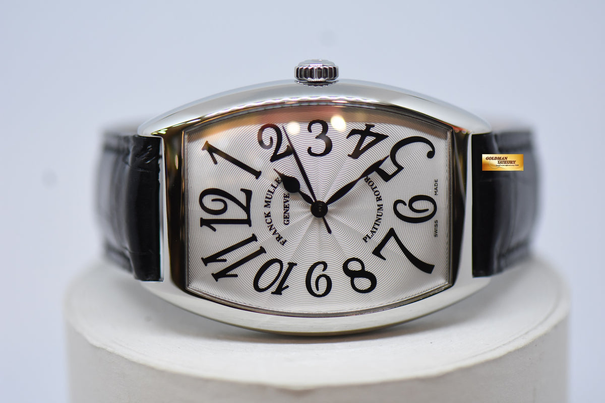 [SOLD] FRANCK MULLER CURVEX STEEL IN LEATHER STRAP BLACK ARABIC NUMERALS AUTOMATIC 6850B SC (MINT)