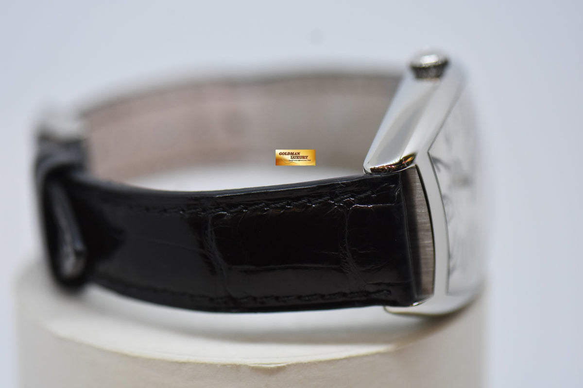 [SOLD] FRANCK MULLER CURVEX STEEL IN LEATHER STRAP BLACK ARABIC NUMERALS AUTOMATIC 6850B SC (MINT)